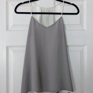 Express Reversible Tank Top, Spaghetti Strap, White/Grey, Size XS